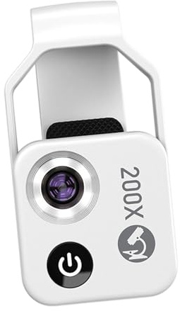 Microscopio ligero y fácil de transportar con filtro polarizador CPL y aumento de 200x LED integrado para uso en exteriores, microscopio de teléfono móvil