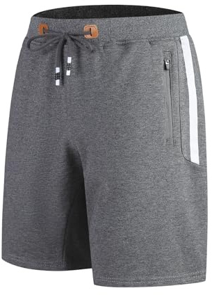ZOXOZ Mens Shorts Summer Sports Joggers Shorts Elastic Waist with Zip Pockets