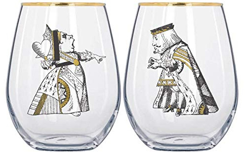 V & A Lot de 2 verres Alice au pays des merveilles pour elle et lui dans une boîte cadeau 500 ml