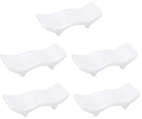 BESTonZON 5 Stücke Besteckablagen Messerbänkchen Löffelablage Küchenutensilablage Essstäbchen Rest Chinesischer Porzellanimitat Essstäbchenhalter für Hotel