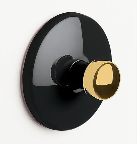 Spirella - Wandhaken Handtuch BOWL - Robustes verchromtes ABS - Elegantes und modernes Design - Praktische Wandmontage für Handtücher - Schwarz und Gold