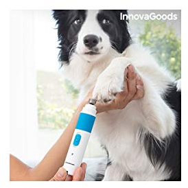 InnovaGoods - Elektrische Nagelfeile für Haustiere, 2 Geschwindigkeiten, geräuscharmer Motor, 3 Feile-Zonen, für Hunde und andere Haustiere, Weiß, Kunststoff