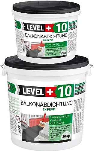 Balkonabdichtung 30 kg, flexibel Dichtschlämme 2K, Abdichtung, Terrasse | Balkone, Keller, Dusche, Bad, Schwimmbäd, RM10
