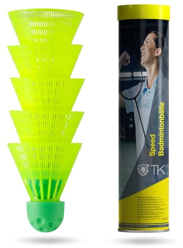 TK Gruppe Timo Klingler 5X Speedbadminton Federbälle schnell gelb Badmintonbälle für Training & Wettkampf Badminton für Outdoor & Indoor
