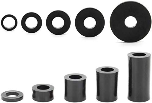 Enkotrade 100 Stück Distanzhülsen für M4 | 8 x 4,3 x 25 mm | Distanzstücke Rund aus Kunststoff Unterlegscheiben Abstandhalter Lagerbuchsen Distanzscheiben Gewindehülsen