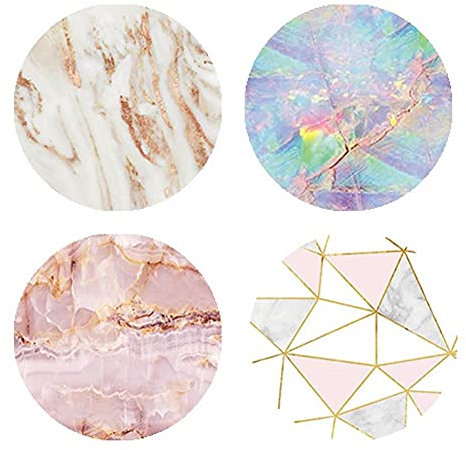 Onsinic 4 Pack Multi-function Foldable Finger Cell Phone Stand Mount and Stand for Smartphones and Tablets Marble Pattern