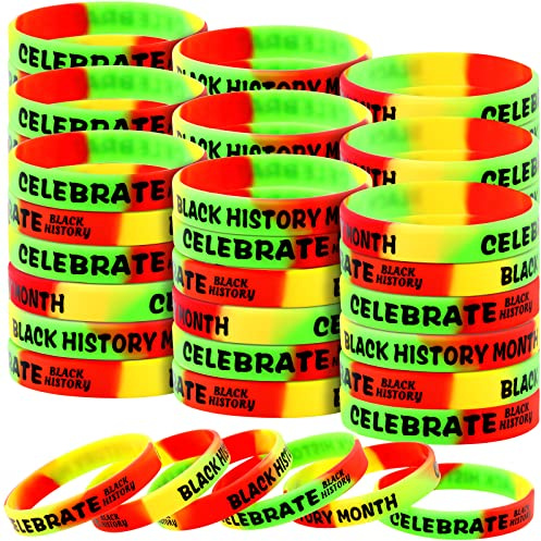 Black History Month Rubber Bracelets Juneteenth Freedom Day Silicone Bracelets Juneteenth Party Supplies Elastic Silicone Wristband Black History Month Decorations for Adults Favors
