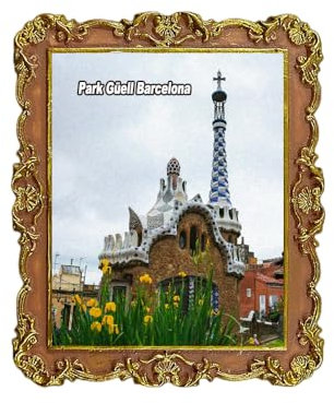 Park Güell Barcelona Spanien Kühlschrankmagnet 3D Reise Souvenir Kühlschrank Dekoration Magnetaufkleber Craft Collection
