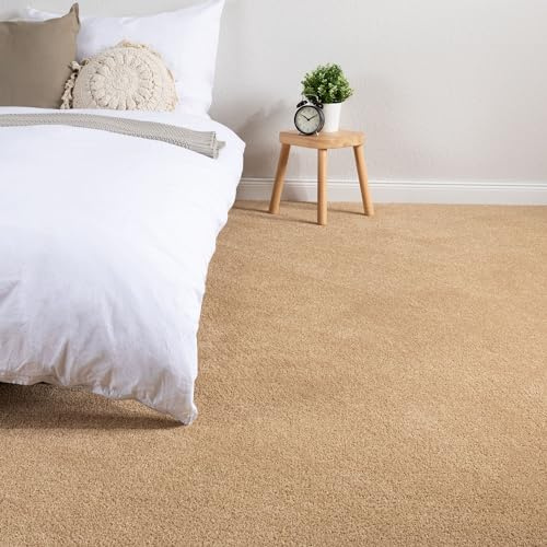 Steffensmeier Teppichboden Capri Meterware | Auslegware für Kinderzimmer Wohnzimmer Schlafzimmer | Gold, Größe: 200x400 cm