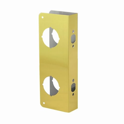 SUMBIN Door Guard Reinforcer, Add Extra Security to Your Home and Prevent Unauthorized Entry, Fit 2-3/8 Doorthick with 5-1/2 Door Hole, Repair Doors with Satin Brass Finish