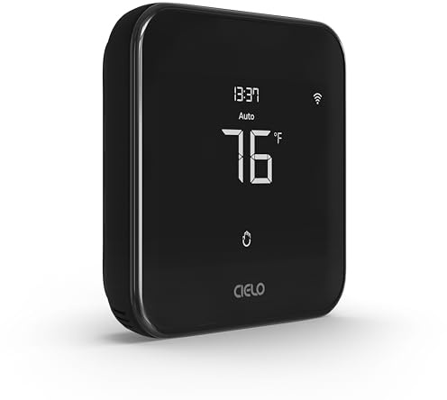 Cielo Smart Thermostat Eco (for Central HVAC) | Energy Star Certified | Supports Conventional Systems up to (2H/2C) & Heat Pumps (4H/2C) | Free C-Wire Adapter | NOT for Mini Split Systems | Black