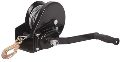 HOMIZEN 540kg Seilwinde Handseilwinde Bootswinde Winde Anhänger mit Drahtseil ø 4mm x10m Handseilzug Forstseilwinde