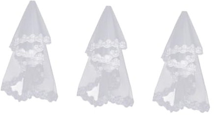 FRCOLOR 3stücke Lange Braut Hochzeit Schleier Mit Spitzenverzierung Und Pailletten Elegantes Accessoire Für Hochzeiten Brautpartys Engagement Und Fotoshootings Beige
