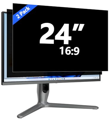 TomDetm [2-Pack] 24 Inch Computer Privacy Screen for 16:9 Monitor, Removable Anti Glare Blue Light Filter & Anti-Scratch Protector Film - Eye Protection Privacy Shield for Desktop Monitors