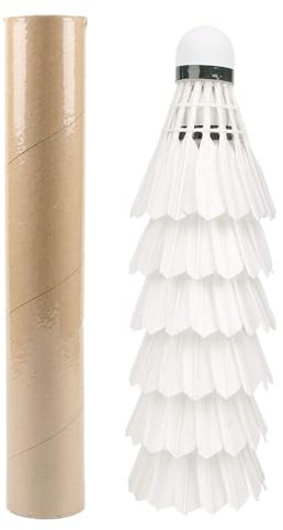 SXCCNW 6 Pcs Shuttlecocks Badminton, White Shuttlecocks, Professional Duck Feather Badminton, Feather Shuttlecocks Badminton for Professional Training or Family Outdoor Sports