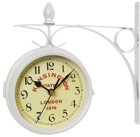 Orologio da Parete in Ferro - Orologio a Doppio Fronte, Orologio Da Parete Doppio Lato | Orologio Da Parete Da Sospendere Doppio Lato In Stile Antico Europeo per Soggiorno Esterno, Camera Da Letto