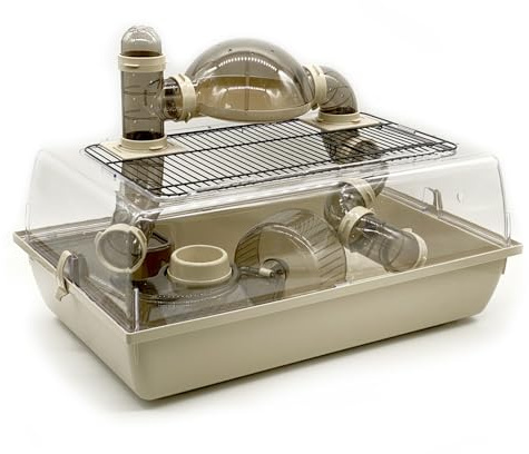 ZooPaul Nagerkäfig Hamsterkäfig Mäusekäfig mit Zubehör Nager Maus Hamster (beige)