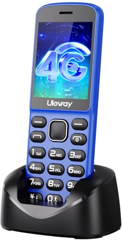 uleway Telefono Cordless Digitale and Cellulare per Anziani 2 in 1, 4G VoLTE Cellulare Sbloccato con Bluetooth, Richiede SIM, Batteria da 1400 mAh, Perfetto per Anziani e come Telefono di Scorta, Blu