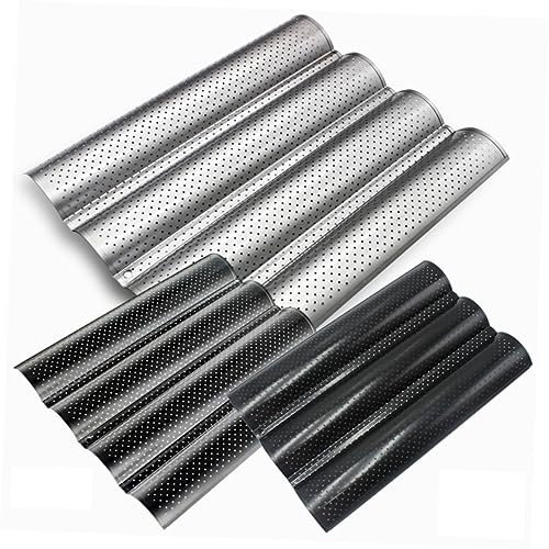 BEBEMOKO Stampo da Forno Antiaderente per Baguette con Teglia per Pane Francese Carbonio Facile Resistente Calore Vassoio per Cottura
