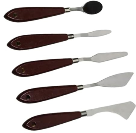 Set di 5 spatole per pittura con spatole, spatole, raschietti, strumenti per pittura, forniture per artisti e appassionati