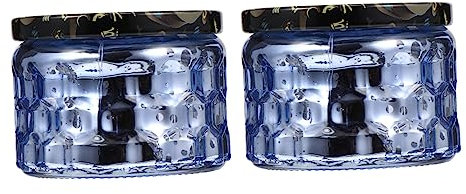 WEKAMOS Portacandele in Vetro Contenitori Per Candele Con Portacandele Decorativi Con Goffratura Per Creazione Candele Fai Da Te