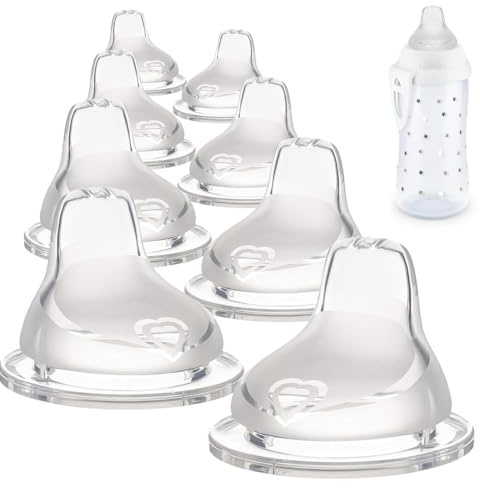 QOCUILC 8 Pièces Tétine en forme de bec de canard, Accessoire universel pour biberon de 5 cm