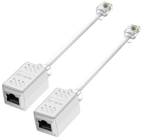 HAWAKA RJ45 Female to RJ11 Male Adapter for Ethernet Cable Extender Converter Adapter Cable, Network Splitter Cable,Inline Coupler RJ45 Ethernet Splitter
