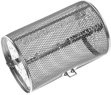 Luxshiny Stainless Steel Oven Basket Rotisserie Air Fryer Drum Grill Roaster Cage 140x250mm Suitable for Air Fryer and Oven Rotating Baking Accessories Kitchen Supplies