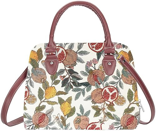 Signare Tapisserie-Handtaschen Schultertasche und Crossbody-Taschen für Damen mit Garten-Design (Granatapfel und Zitrone, Conv-Pomegra)