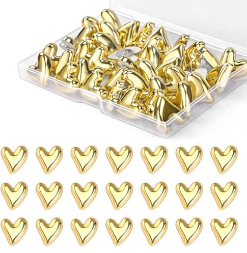 RUISPEED 36er Set Herz Stecknadeln mit bunten Köpfen, bunte Reißzwecken aus Metall – ideal für Pinnwand, Korkboard, Wanddekoration, Büro, Schule, Zuhause, Geschenk für Kinder