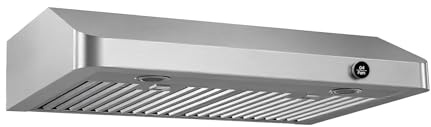 JOCO 30 Inch Under Cabinet Range Hood, 900 CFM Stainless Steel Kitchen Vent Hood, 4-Speed Knob Control C01-30K