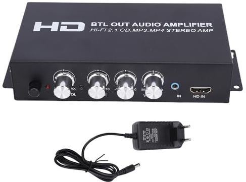 Yanmis Amplificateur Stéréo M045, Récepteur de Son 2 Canaux Bluetooth HiFi Amplificateur de Puissance Stéréo Prise en Charge HDMI, Entrée AUX, pour Ordinateur Domestique (Prise UE)