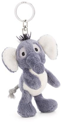 NICI 62732 Porte-clés, Éléphant El-Flora, 10 cm, Gris, Compagnon en Peluche pour Sac à Dos ou Sac, Porte-clés pour Petits et Grands