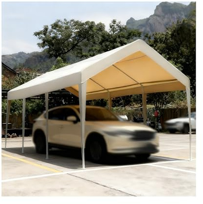 Robuste Carports Aus Metall Mit Verstärktem Rahmen Für Den Außenbereich, Geeignet Für Traktoren, LKWs, Wohnmobile Und SUVs(16.4x19.6x6.5 ft)