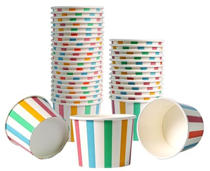 PakTalk Eisbecher Pappe 350ml, 50 Stück, Auslaufsicher Doppelt Beschichtet | Einweg Eisschalen, Doppelte Barriere-Beschichtung, Auslaufsicher, Kompostierbar, Für Gastronomie, Eiscafés, Catering