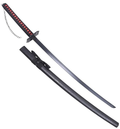 GLAC STORE Katana Ornamentale Ispirata alla Spada di Ichigo Kurosaki Versione Corta da Bleach – Replica Anime NON Affilata in Acciaio - 102 Cm