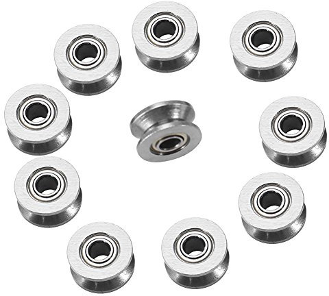 10 Stücke V624ZZ Umlenkrolle Doppelt 6mm Miniatur Stahl V Nut Kugellager Riemenscheibe aus Karbonstahl Doppel Schild 4x13x6mm für Führungsrolle Schiene Liner Motion System