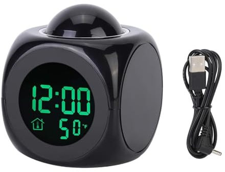 VIFERR Digital Wecker mit Projektion, Projektionswecker Multifunktionale Digitaler Wecker Elektronische Projektion Wecker Digitaluhr mit Temperaturanzeige für Schlafzimmer Büro