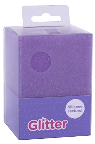APLI 18755 - Pot à crayon en silicone de la gamme Glitter Collection - Couleur: Violet - Dimensions: 70 * 70 * 95 mm