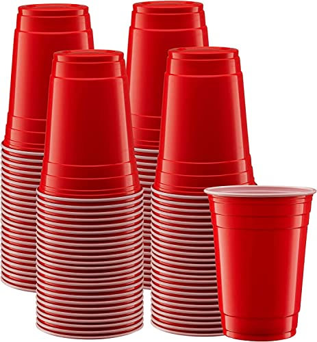 Takoon Wiederverwendbares Red Cups Set - 50 Stabile Rote Becher für All Ihre Festlichen Anlässe - Perfekt für Camping, Weihnachten, Geburtstage, Hochzeiten und Mehr - 16oz/473ml Fassungsvermögen
