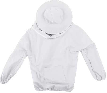 Atmungsaktive High-Definition-Schleier-Imkerjacke, Imkeranzug, kommerzieller Imker für Anfänger und erwachsene Bienenzüchter im Hinterhof(Weiß)
