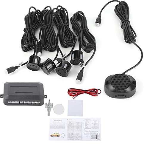 Système de de Recul de Capteur de Stationnement de Voiture, Kit D'aide D'aide de Recul de de Recul de Capteur de Stationnement de Voiture avec Alarme Sonore (noir)