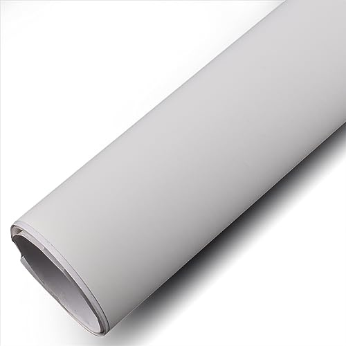 COYOUCO Vinyl-Autofolie Matt Metallic Premium Selbstklebende Ersatz-Fahrzeug-Folienrolle mit dehnbaren DIY-Aufklebern mit Luftfreigabe,Weiß,50 * 300cm