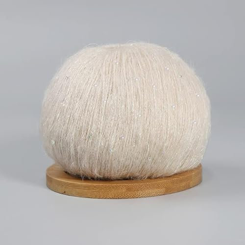 5 Rollen Spitzen -Mohair-Garn mit Pailletten, Häkel- und Strickgarn mit modischem, weichem Baby-Pullover, Schal, Handarbeitsgarn mit Schlaufen, 50 g/Rolle