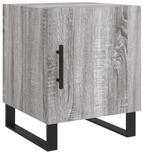 vidaXL Table de Chevet Sonoma Gris 40x40x50 cm Bois d'ingénierie, Armoire, Armoire latérale, Support de téléphone, Table de Chevet