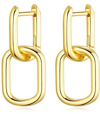 Philip Jones 18k Gold Plated Paperclip Earrings