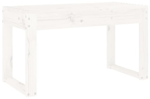 vidaXL Gartenbank Weiß 80x38x45 cm Massivholz Kiefer