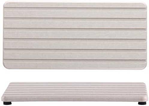 NiuYichee 2 PCS Water Absorbent diatomite Coasters, 8.3 x 4 Water Absorbing Stone Tray for Sink, Stone Drying mat for Kitchen Counter, Stone soap Tray Used for Hand Soaps & toiletries & Plants