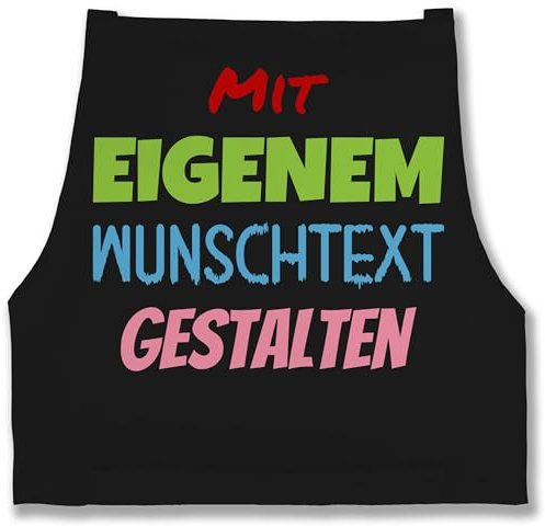 Schürze - Aufdruck selbst gestalten - Wunschtext I Mit eigenem Text personalisiert I Custom Text - 85x69 - Schwarz - kochschürze bedrucken lassen personalisierte beschriften schürzen