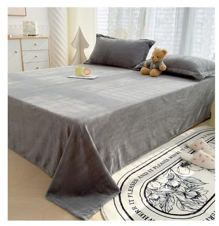 Flausch Bettlaken Haushaltstuch ohne Gummizug Betttuch ohne Gummi Mikrofaser Laken Leintuch Haustuch viele Größen und Farben (Color : Gray(Grey), Size : 150x200cm)